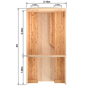 Fasssauna / Gartensauna / Banja / Quadro 4,0 m mit Terrasse